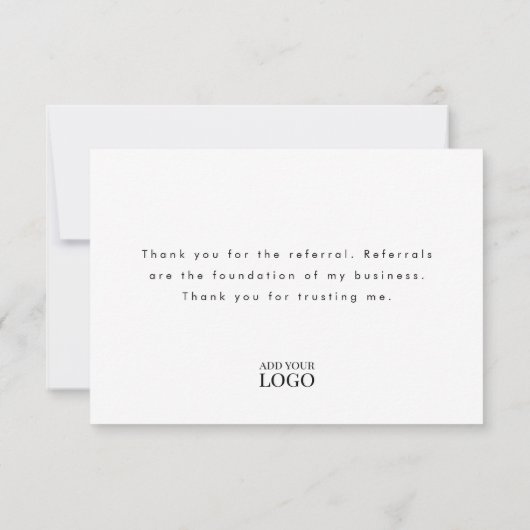 Moderne merk onroerend goed doorverwijzing dank u bedankkaart (Achterkant)