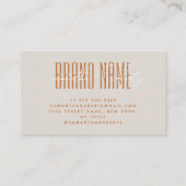 Moderne merknaam toevoegen elegante boho terracott visitekaartje (Achterkant)
