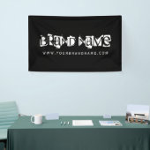 Moderne merknaam zwart wit met website spandoek (Beurs)
