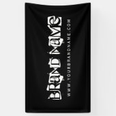 Moderne merknaam zwart wit met website spandoek (Verticaal)