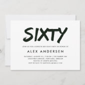 moderne merkstof | Zwart-wit 60ste verjaardag Kaart (Voorkant)