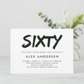 moderne merkstof | Zwart-wit 60ste verjaardag Kaart (Staand voorkant)