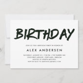 moderne merkstof | Zwart-wit verjaardagsfeestje Kaart (Voorkant)