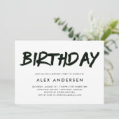 moderne merkstof | Zwart-wit verjaardagsfeestje Kaart (Staand voorkant)