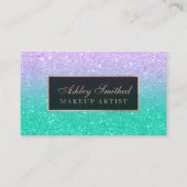 Moderne mermaïde glitter chic ombre makeup visitekaartje (Voorkant)