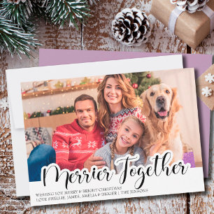 Moderne Merrier Samen Enkele Foto Handlettering