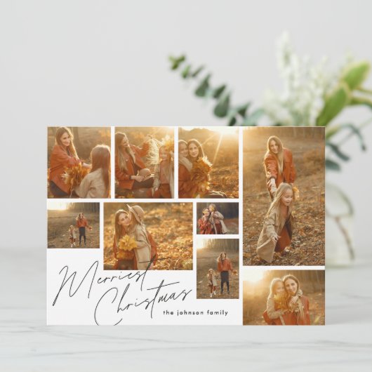 Moderne Merriest 9 Multi Collage Foto Feestdagenkaart (Staand voorkant)