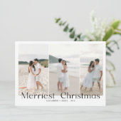 Moderne Merriest Christmas Couples Foto Feestdagenkaart (Staand voorkant)