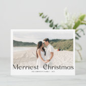 Moderne Merriest Christmas Couples Foto Feestdagenkaart (Staand voorkant)