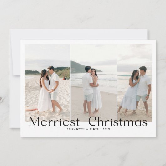 Moderne Merriest Christmas Couples Foto Feestdagenkaart (Voorkant)