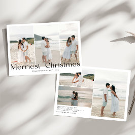 Moderne Merriest Christmas Couples Foto Feestdagenkaart
