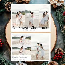 Moderne Merriest Christmas Couples Foto Feestdagenkaart