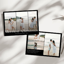 Moderne Merriest Christmas Couples Foto Feestdagenkaart