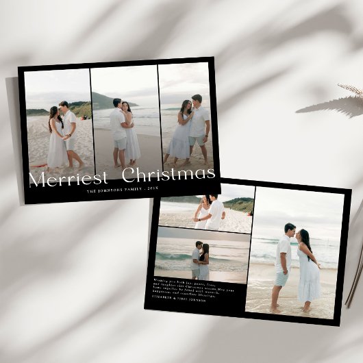 Moderne Merriest Christmas Couples Foto Feestdagenkaart