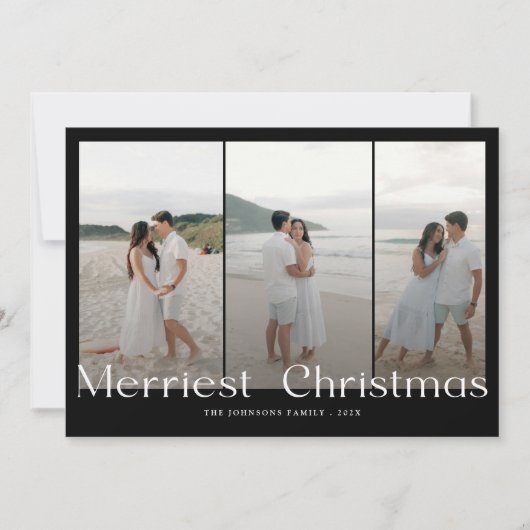 Moderne Merriest Christmas Couples Foto Feestdagenkaart (Voorkant)
