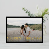 Moderne Merriest Christmas Couples Foto Folie Feestdagenkaart (Staand Voorkant)