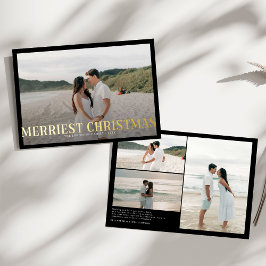 Moderne Merriest Christmas Couples Foto Folie Feestdagenkaart