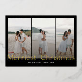 Moderne Merriest Christmas Couples Foto Folie Feestdagenkaart (Voorkant)