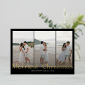Moderne Merriest Christmas Couples Foto Folie Feestdagenkaart (Staand Voorkant)