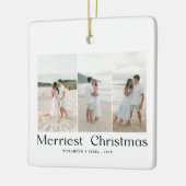 Moderne Merriest Christmas Couples Foto Keramisch Ornament (Links)