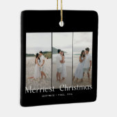 Moderne Merriest Christmas Couples Foto Keramisch Ornament (Rechts)