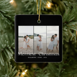 Moderne Merriest Christmas Couples Foto Keramisch Ornament