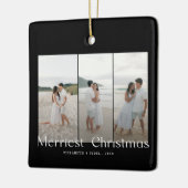 Moderne Merriest Christmas Couples Foto Keramisch Ornament (Links)