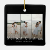 Moderne Merriest Christmas Couples Foto Keramisch Ornament (Achterkant)