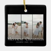 Moderne Merriest Christmas Couples Foto Keramisch Ornament (Voorkant)