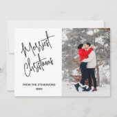 Moderne Merriest Kerstfoto naam Feestdagenkaart (Voorkant)