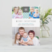 Moderne 'Merry All Holiday'-fotokaarten Feestdagenkaart (Staand voorkant)