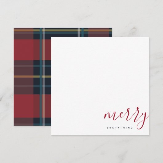 Moderne Merry All Holiday Red en Blue Pset Notitiekaartje (Voorkant / Achterkant)
