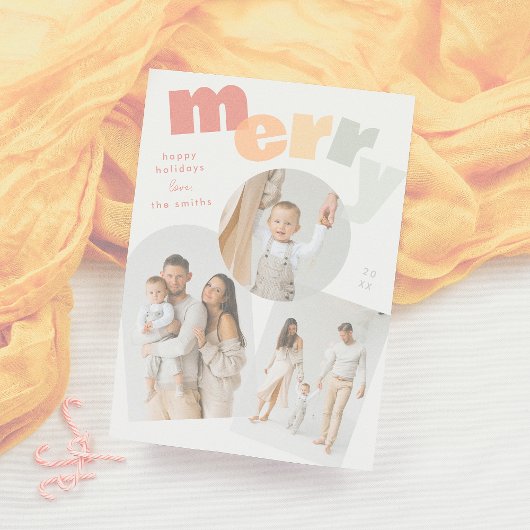 Moderne Merry Arch Kerstvakantie Fotocollage Feestdagenkaart