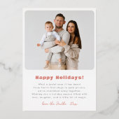 Moderne Merry Arch Kerstvakantie Fotocollage Folie Feestdagenkaart (Achterkant)