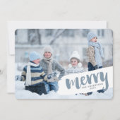 Moderne Merry Brush Letter Vakantiefotokaart Feestdagenkaart (Voorkant)