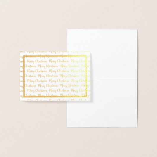 Moderne Merry Christmas Calligrafie Gouden Rand Folie Kaarten (Display)