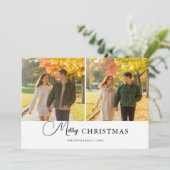 Moderne Merry Christmas Couple Celebration Kaart (Staand voorkant)