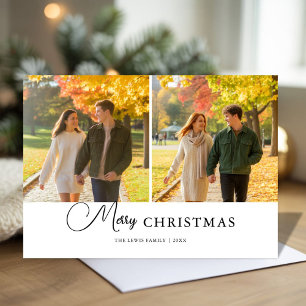 Moderne Merry Christmas Couple Celebration Kaart