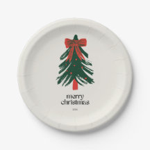 Moderne Merry Christmas Painting Tree Vakantie 