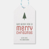 Moderne Merry Christmas Persoonlijk Cadeaulabel (Voorkant)