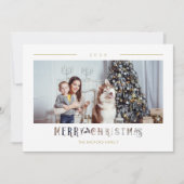 Moderne Merry Christmas Typografie Aangepaste Foto (Voorkant)