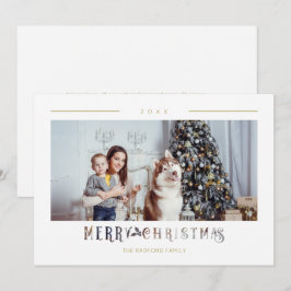 Moderne Merry Christmas Typografie Aangepaste Foto