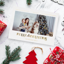 Moderne Merry Christmas Typografie Aangepaste Foto