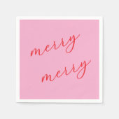 Moderne Merry Elegante Script Kerst Vakantiefeest Servet (Voorkant)
