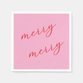 Moderne Merry Elegante Script Kerst Vakantiefeest Servet