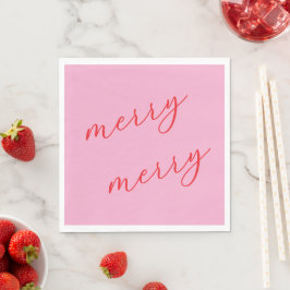Moderne Merry Elegante Script Kerst Vakantiefeest Servet