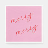 Moderne Merry Elegante Script Kerst Vakantiefeest Servet (Voorkant)
