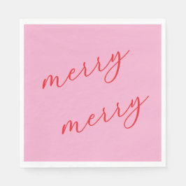 Moderne Merry Elegante Script Kerst Vakantiefeest Servet