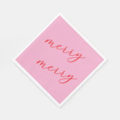 Moderne Merry Elegante Script Kerst Vakantiefeest Servet (Hoek)