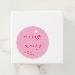 Moderne Merry Elegante Script Kerstcadeautags Bedankjes Labels
